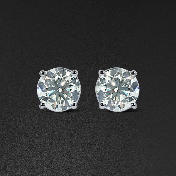 Stud Earrings - White