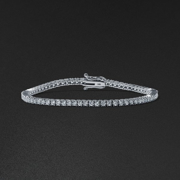 3pt Tennis Bracelet - White