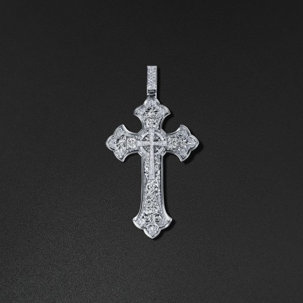 Eternity Cross Pendant - White