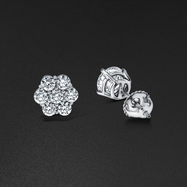 Snowflake Earrings - White