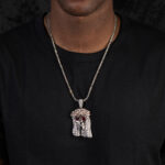 Large Skull Jesus Pendant - Two-Tone - Image 3