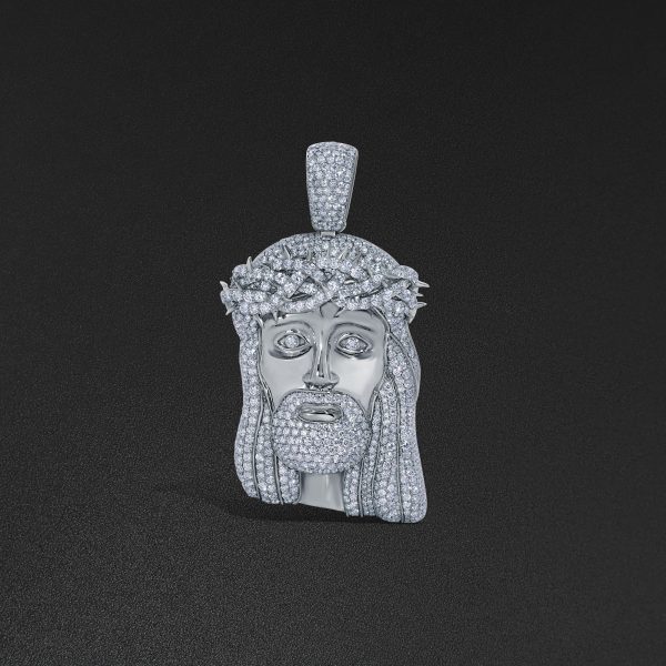 Large Classic Jesus Piece, Plain Face - White