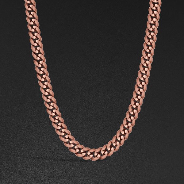 12mm AMNY Cuban Chain, Plain - Rose