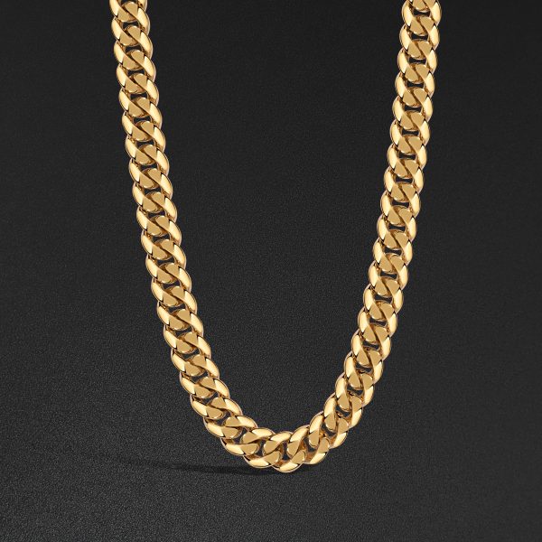 15mm AMNY Cuban Chain, Plain - Yellow