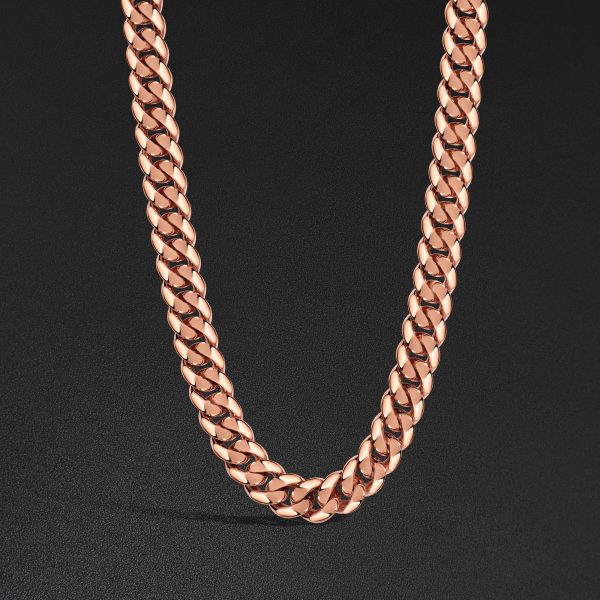 15mm AMNY Cuban Chain, Plain - Rose