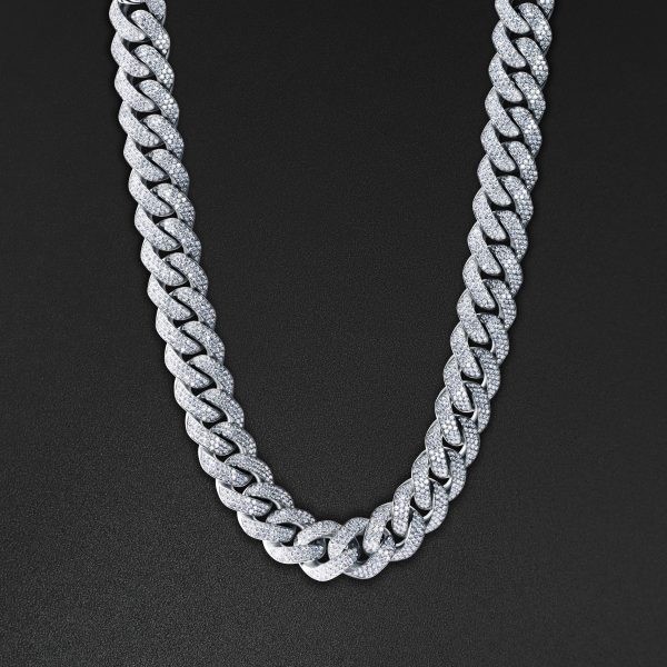 21mm AMNY Cuban Chain - White