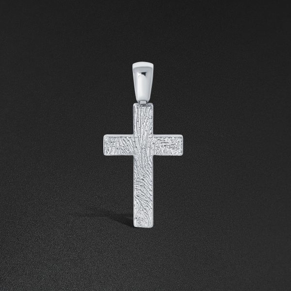 Wood Cross Pendant w/ Bail - White