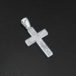 Wood Cross Pendant w/ Bail - White - Image 2