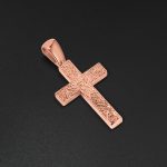 Wood Cross Pendant w/ Bail - Rose - Image 2