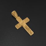 Wood Cross Pendant w/ Bail - Yellow - Image 2