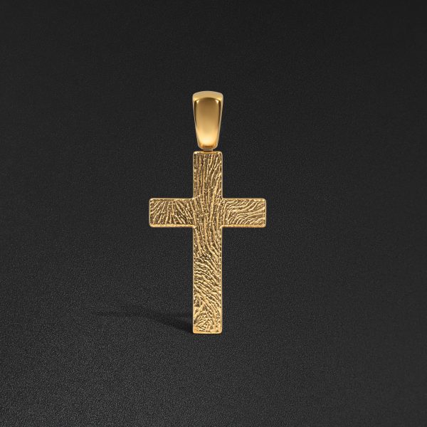 Wood Cross Pendant w/ Bail - Yellow