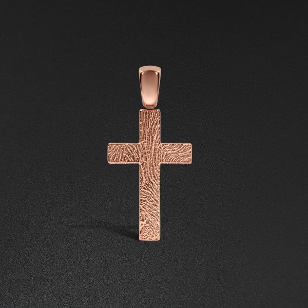 Wood Cross Pendant w/ Bail - Rose