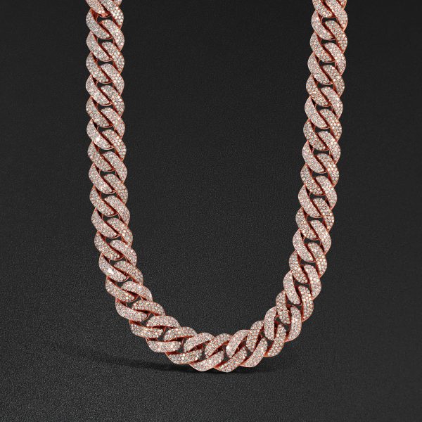 15mm AMNY Cuban Chain - Rose