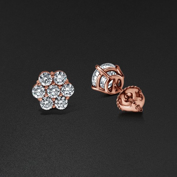 Snowflake Earrings - Rose