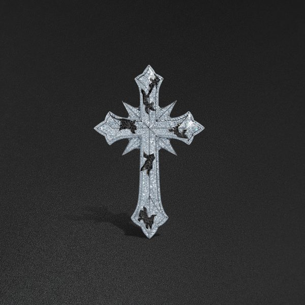 Corroded Faith Cross Pendant - Black